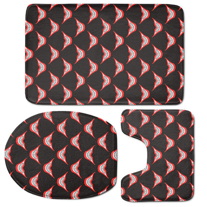 Joker Smile Pattern Print 3 Piece Bath Mat Set