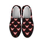 Joker Smile Pattern Print Black Slip On Shoes