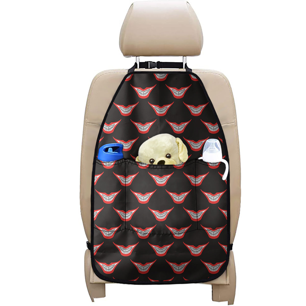Joker Smile Pattern Print Car Seat Organizers