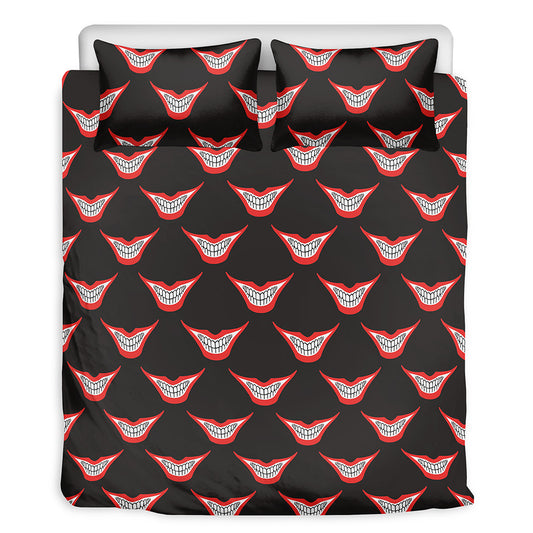Joker Smile Pattern Print Duvet Cover Bedding Set
