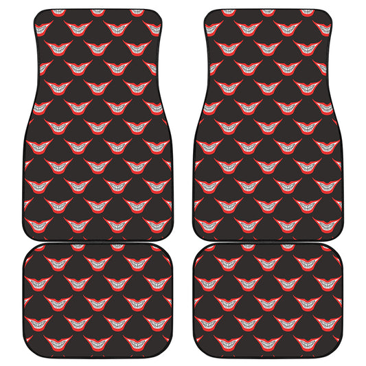 Joker Smile Pattern Print Front and Back Car Floor Mats