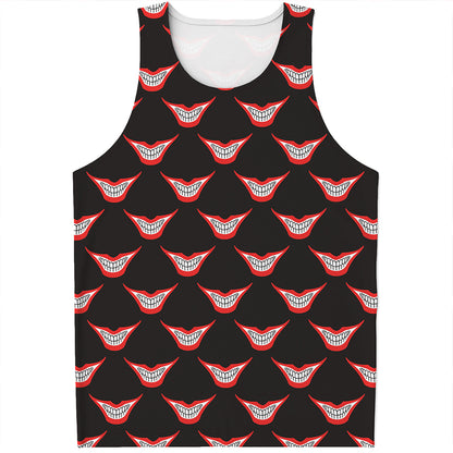 Joker Smile Pattern Print Men's Tank Top