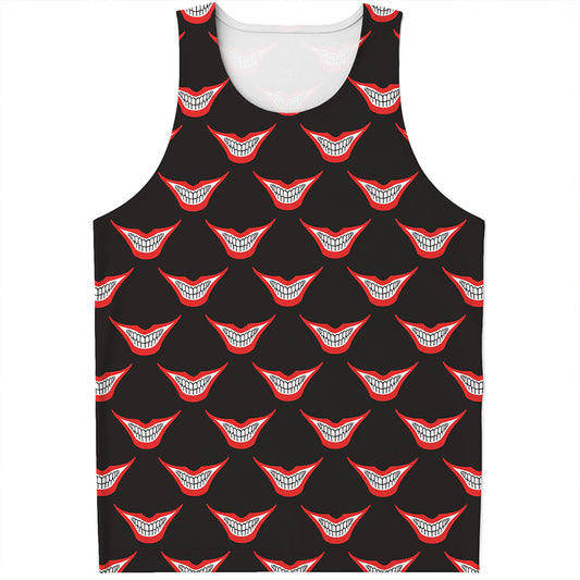 Joker Smile Pattern Print Men's Tank Top