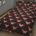 Joker Smile Pattern Print Quilt Bed Set