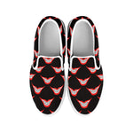 Joker Smile Pattern Print White Slip On Shoes