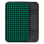 Jungle Green And Black Houndstooth Print Car Center Console Cover