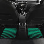 Jungle Green And Black Houndstooth Print Front and Back Car Floor Mats