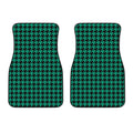 Jungle Green And Black Houndstooth Print Front Car Floor Mats