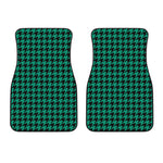 Jungle Green And Black Houndstooth Print Front Car Floor Mats
