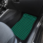 Jungle Green And Black Houndstooth Print Front Car Floor Mats