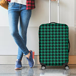 Jungle Green And Black Houndstooth Print Luggage Cover