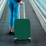 Jungle Green And Black Houndstooth Print Luggage Cover