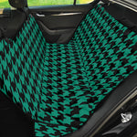 Jungle Green And Black Houndstooth Print Pet Car Back Seat Cover