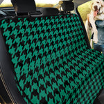 Jungle Green And Black Houndstooth Print Pet Car Back Seat Cover