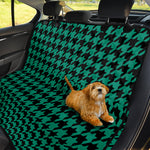 Jungle Green And Black Houndstooth Print Pet Car Back Seat Cover