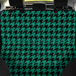 Jungle Green And Black Houndstooth Print Pet Car Back Seat Cover