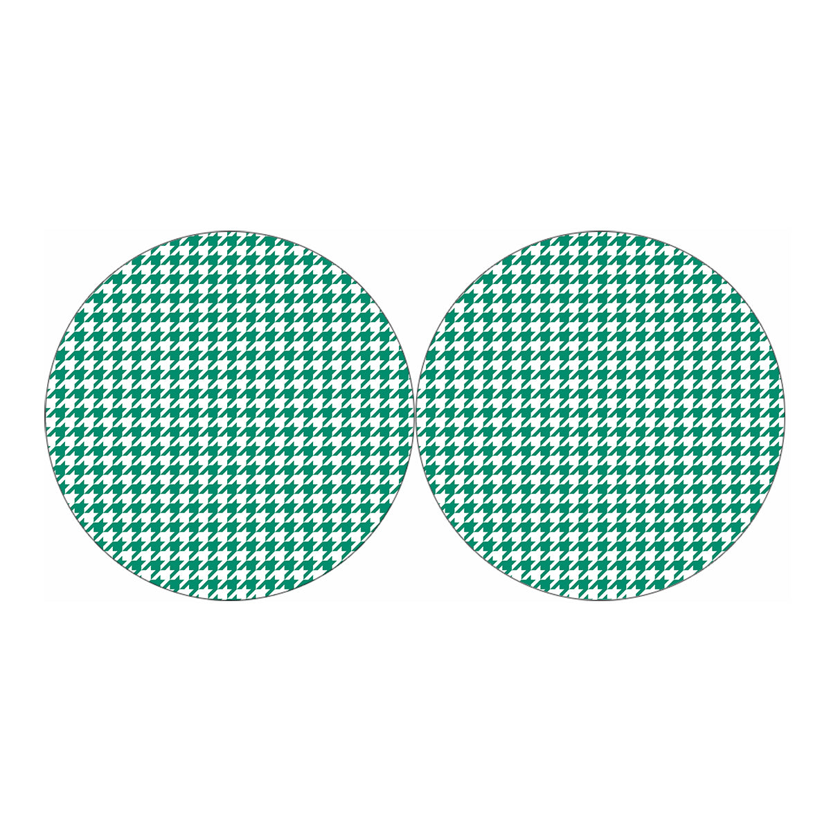 Jungle Green And White Houndstooth Print Car Coasters