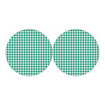 Jungle Green And White Houndstooth Print Car Coasters