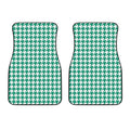 Jungle Green And White Houndstooth Print Front Car Floor Mats