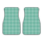 Jungle Green And White Houndstooth Print Front Car Floor Mats