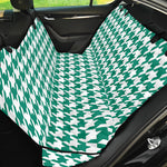 Jungle Green And White Houndstooth Print Pet Car Back Seat Cover