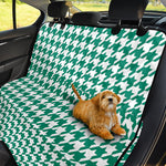 Jungle Green And White Houndstooth Print Pet Car Back Seat Cover