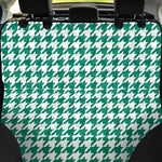 Jungle Green And White Houndstooth Print Pet Car Back Seat Cover