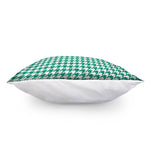 Jungle Green And White Houndstooth Print Pillow Cover
