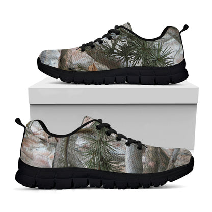 Jungle Hunting Camouflage Print Black Sneakers