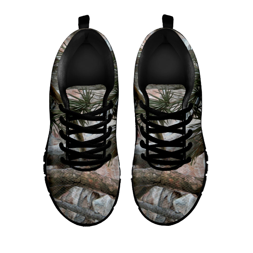 Jungle Hunting Camouflage Print Black Sneakers
