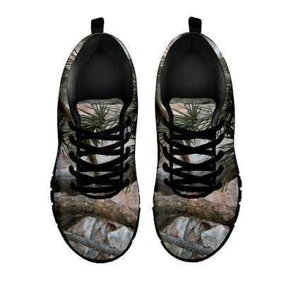 Jungle Hunting Camouflage Print Black Sneakers