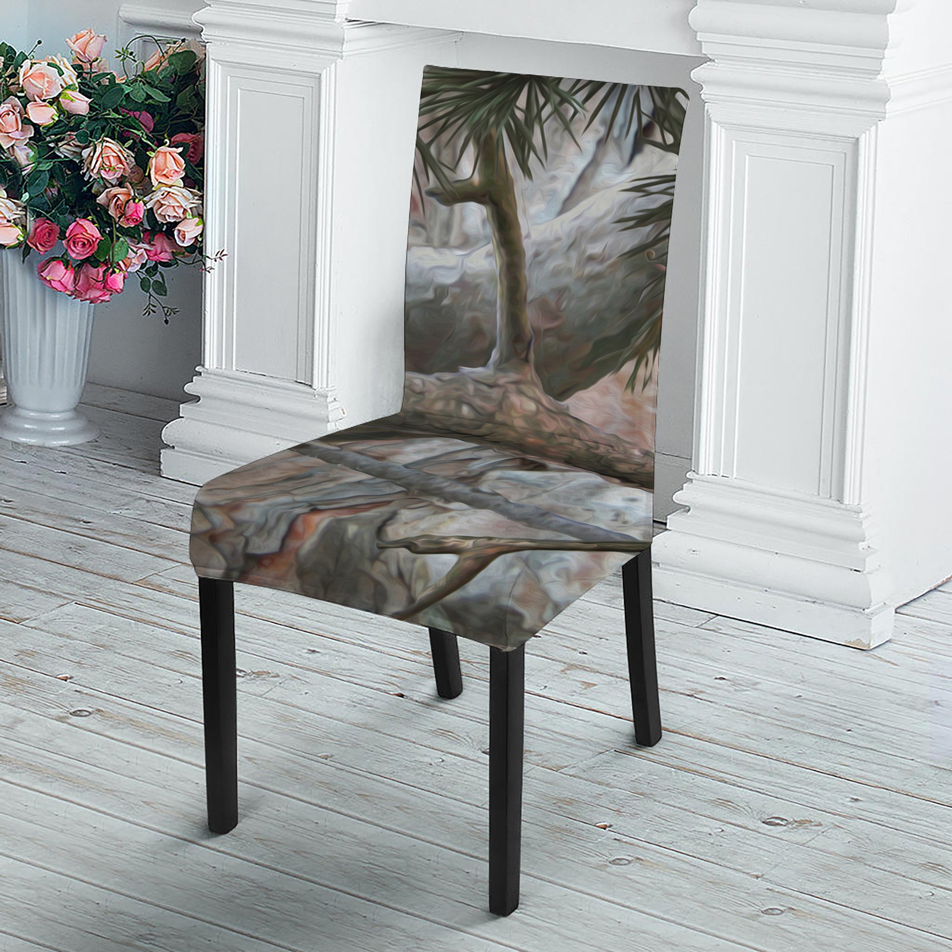 Jungle Hunting Camouflage Print Dining Chair Slipcover