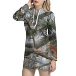 Jungle Hunting Camouflage Print Hoodie Dress