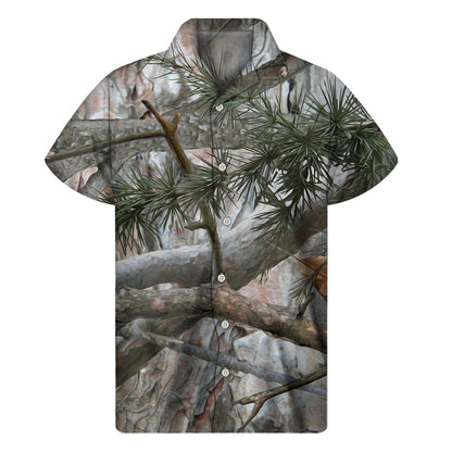 Jungle Hunting Camouflage Print Men's Short Sleeve Shirt