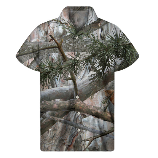 Jungle Hunting Camouflage Print Men's Short Sleeve Shirt