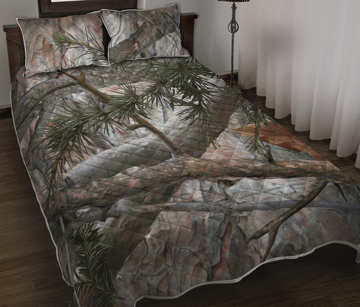 Jungle Hunting Camouflage Print Quilt Bed Set
