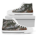 Jungle Hunting Camouflage Print White High Top Sneakers