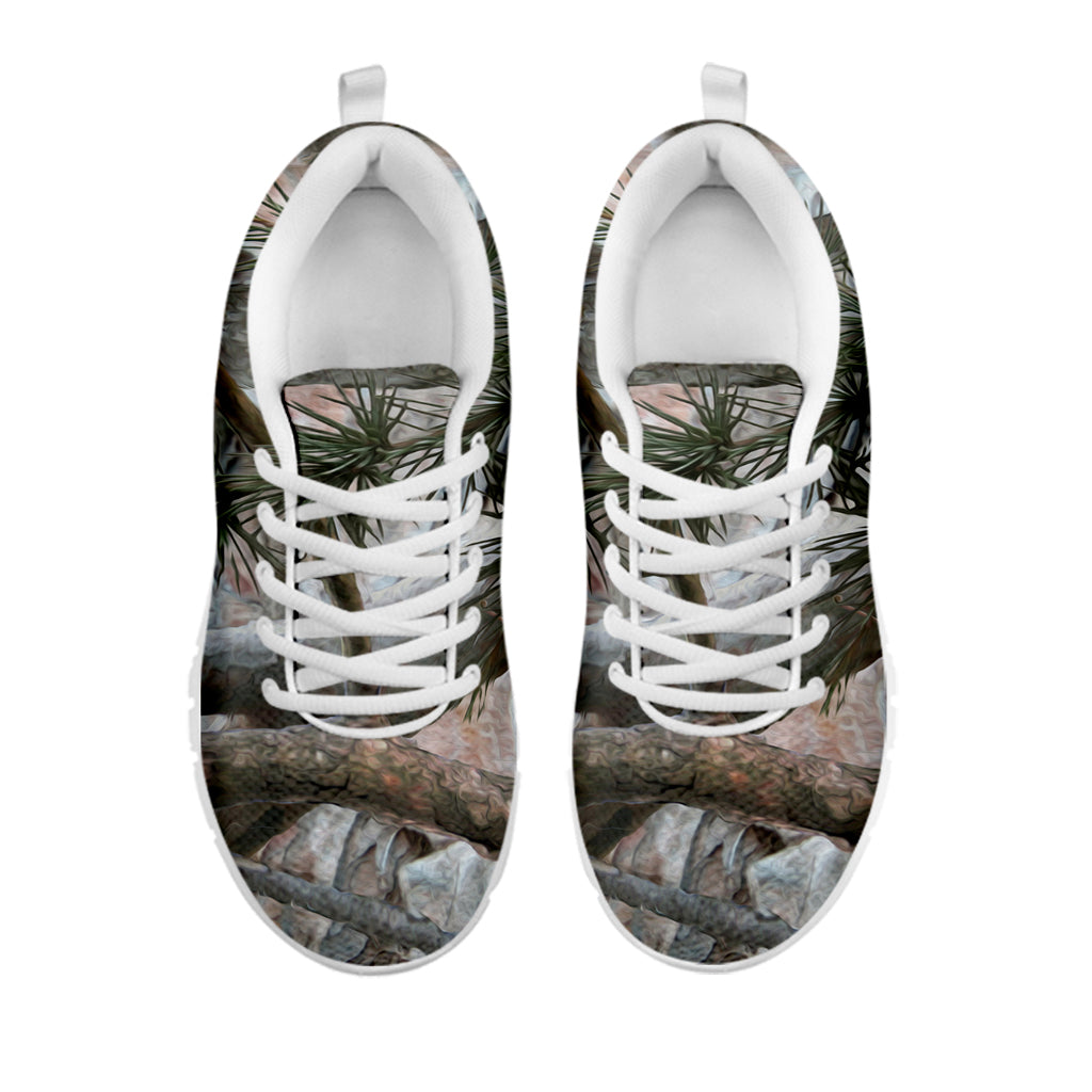 Jungle Hunting Camouflage Print White Sneakers