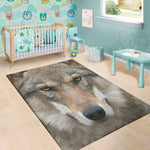 Jungle Wolf Print Area Rug