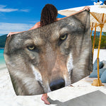Jungle Wolf Print Beach Sarong Wrap