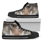 Jungle Wolf Print Black High Top Shoes