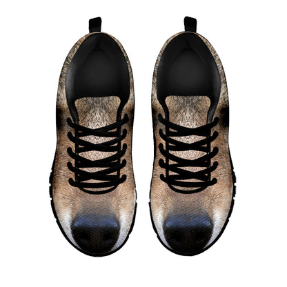 Jungle Wolf Print Black Sneakers
