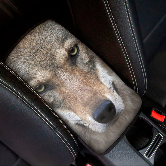 Jungle Wolf Print Car Center Console Cover