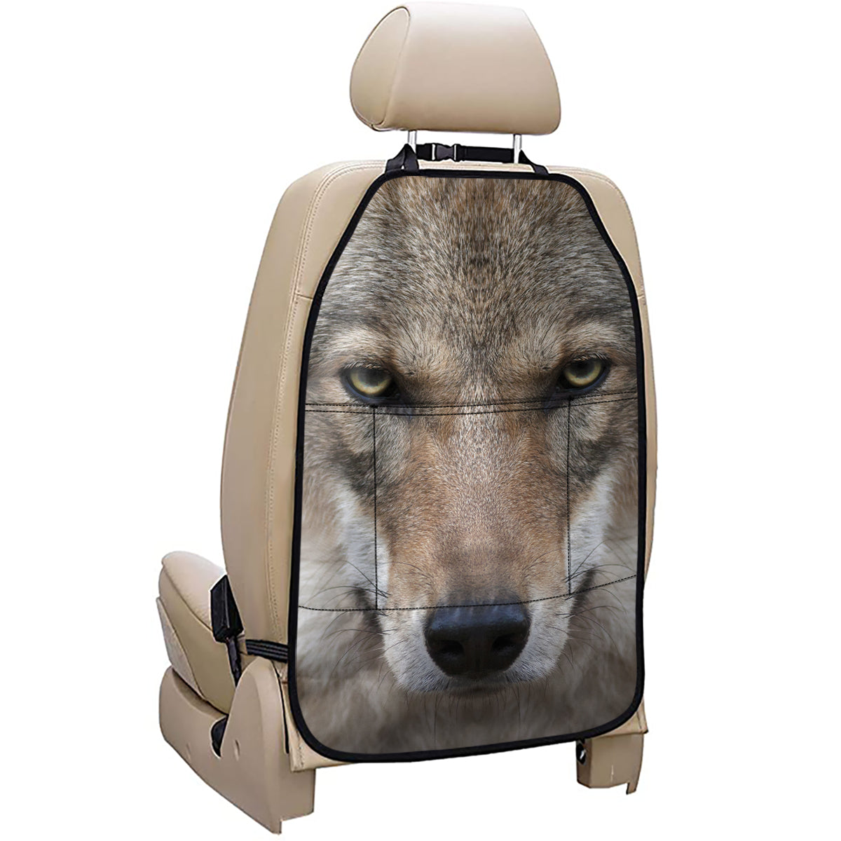 Jungle Wolf Print Car Seat Organizers