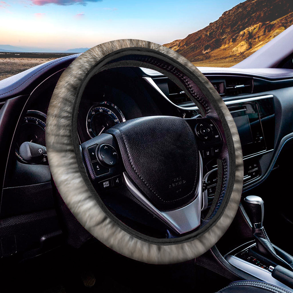 Jungle Wolf Print Car Steering Wheel Cover
