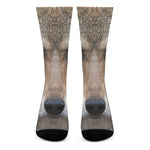 Jungle Wolf Print Crew Socks