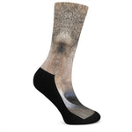 Jungle Wolf Print Crew Socks