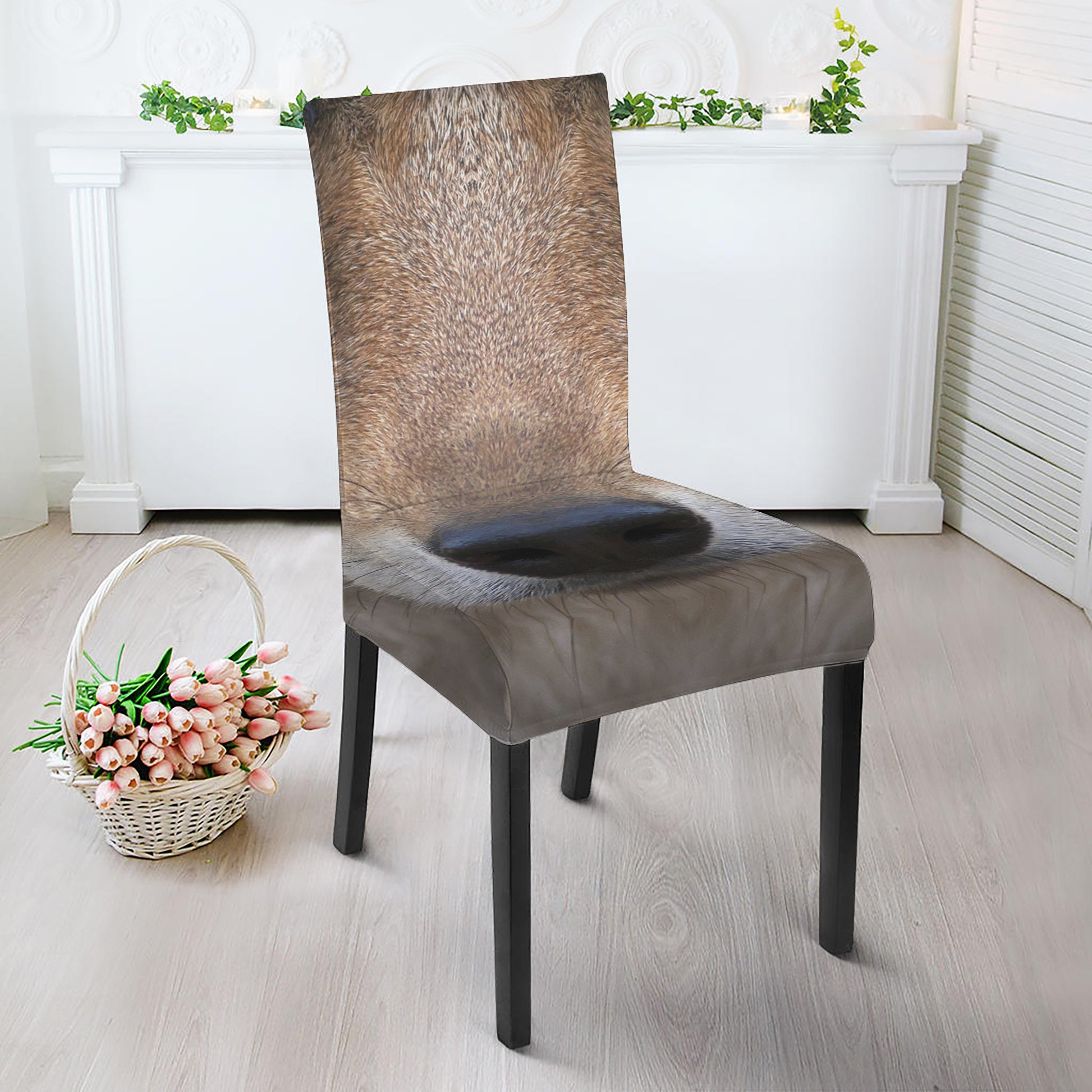 Jungle Wolf Print Dining Chair Slipcover