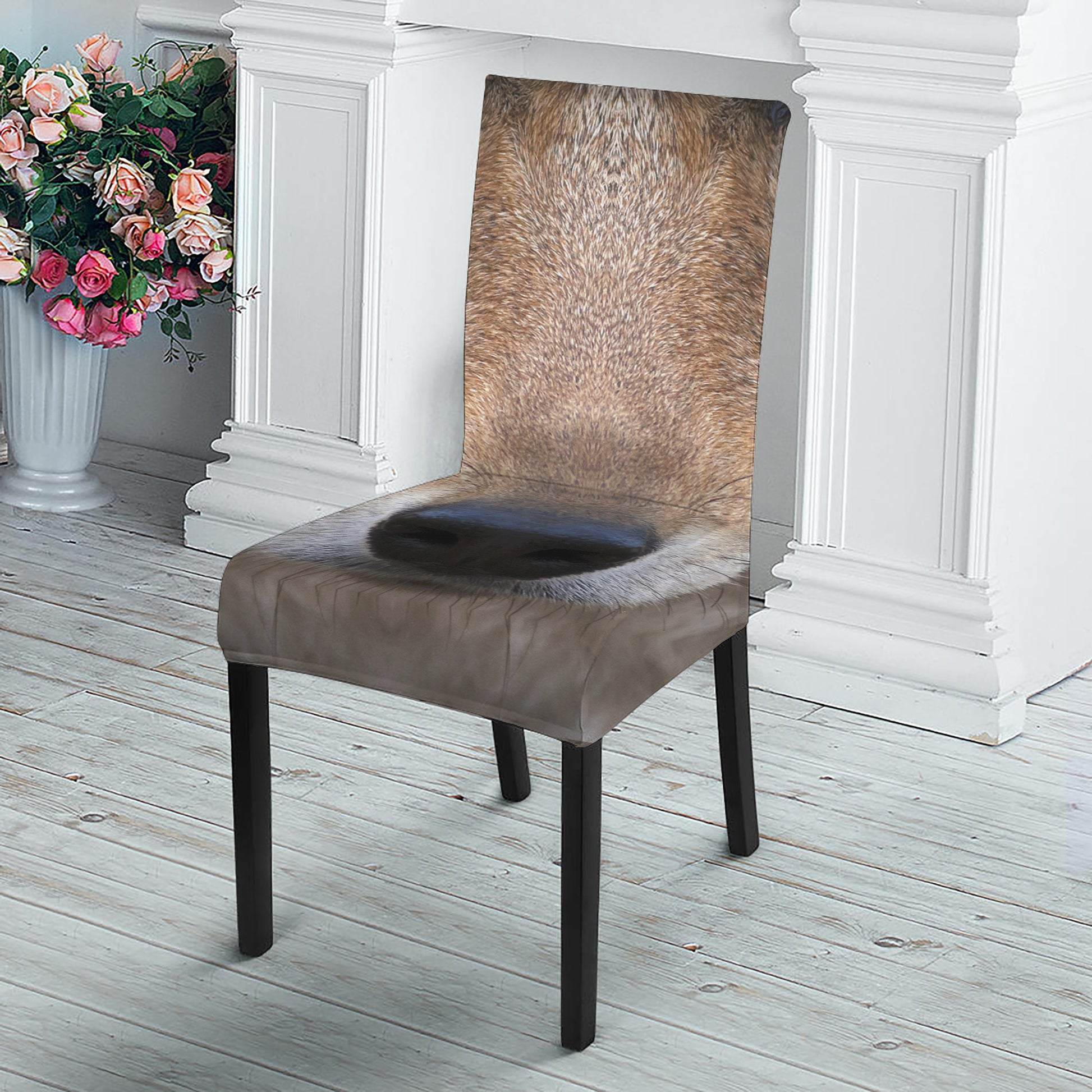 Jungle Wolf Print Dining Chair Slipcover