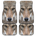 Jungle Wolf Print Front and Back Car Floor Mats